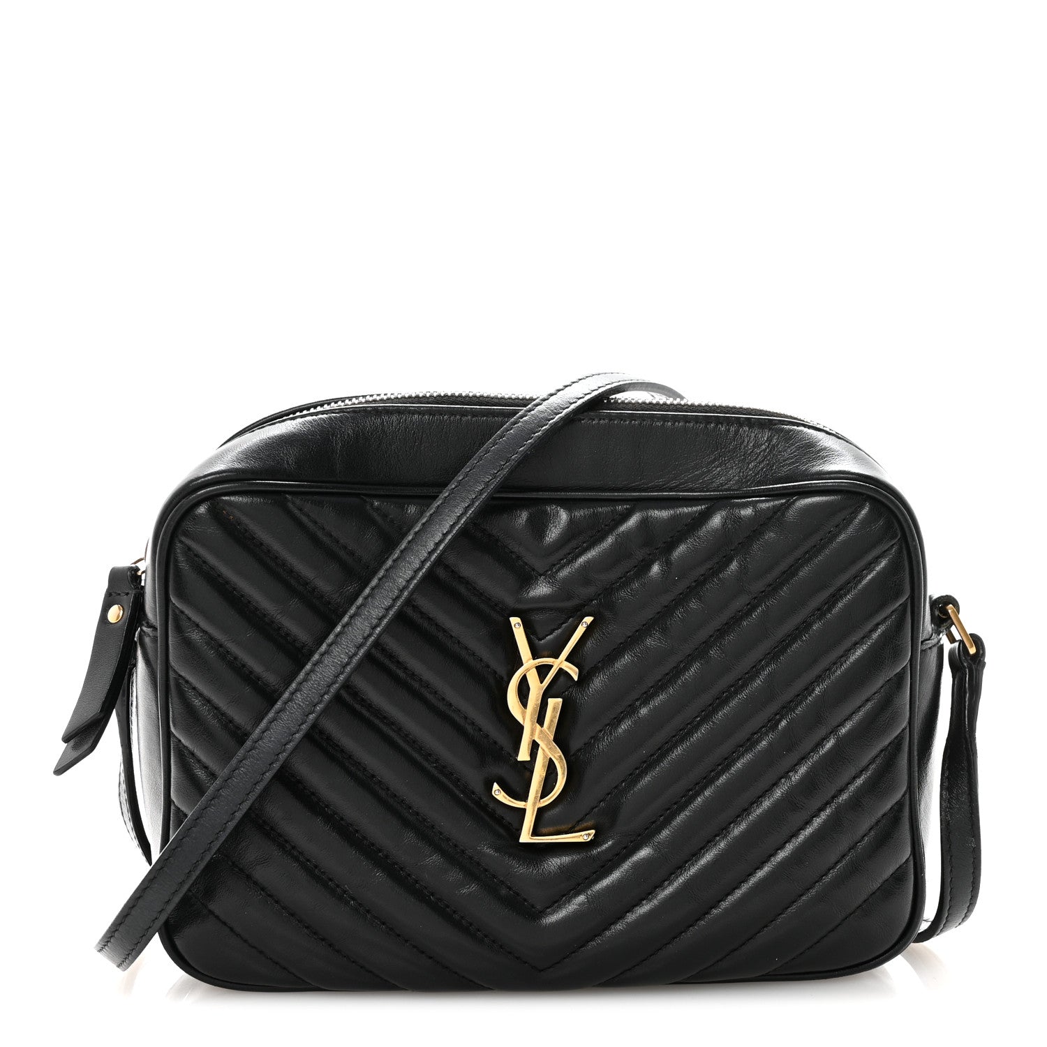 Saint Laurent Calfskin Matelasse Monogram Lou Camera Bag Black 1 of 10
