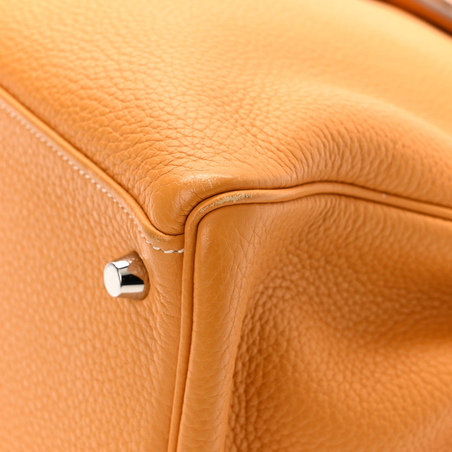 Hermes Taurillon Clemence Kelly Retourne 35 Moutarde Etain 14 of 21