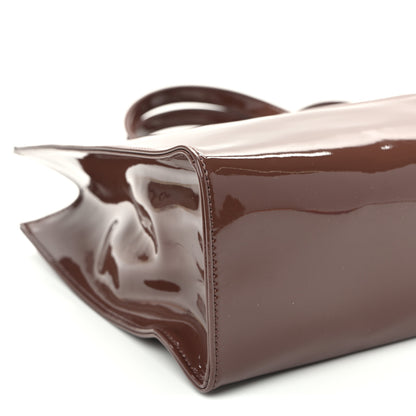 Telfar Patent Vegan Leather Medium Shopping Bag Chocolate 8 of 9