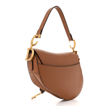 Christian Dior Grained Calfskin Saddle Bag Camello 3 of 10