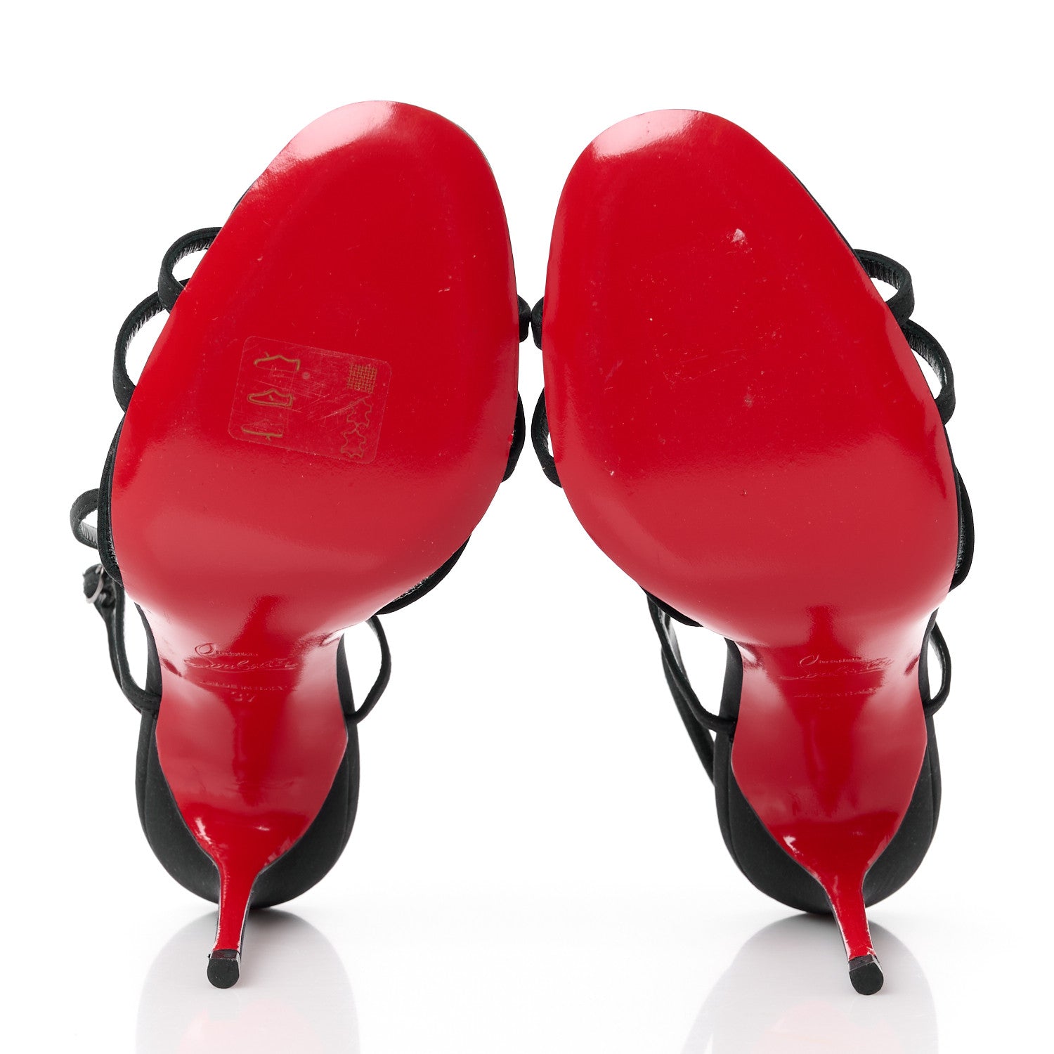 Christian Louboutin Crepe Crystal Troisronds 100 Sandals 37 Black 5 of 8
