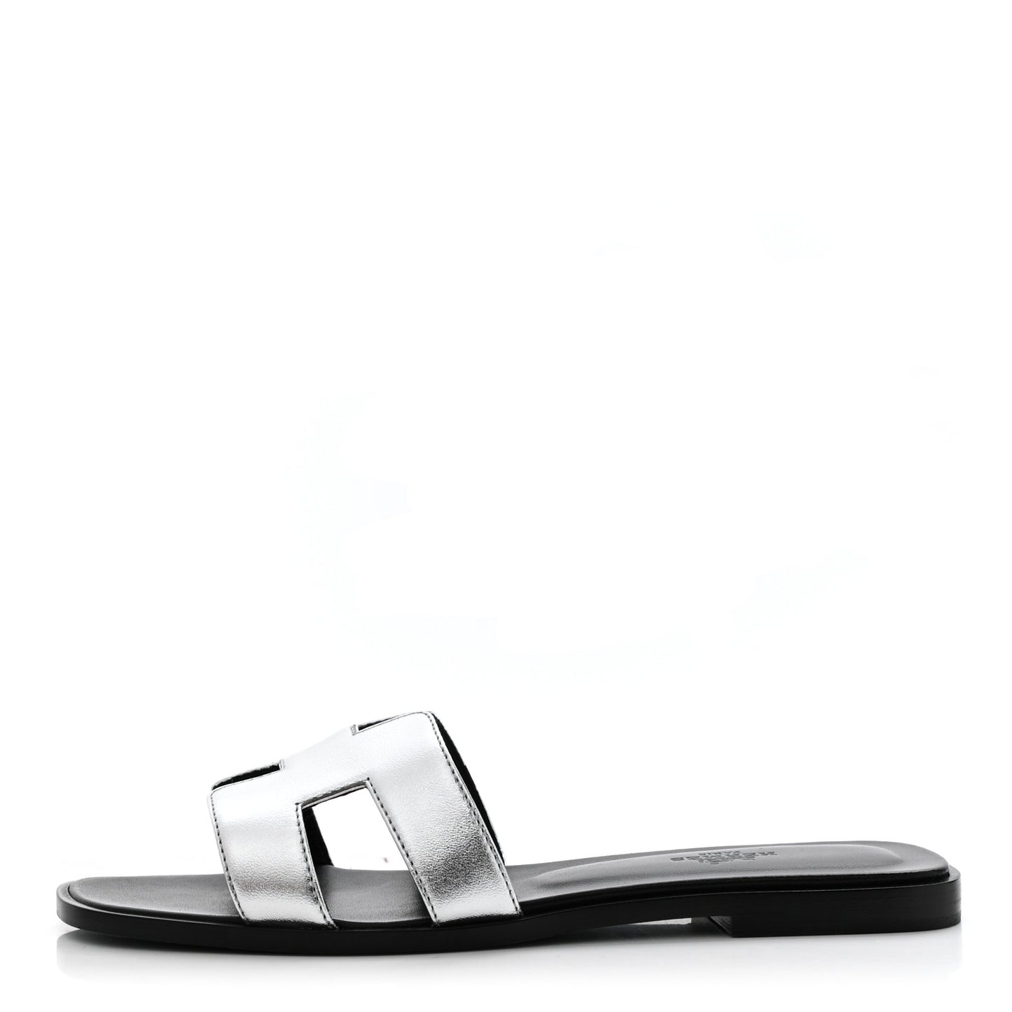 Metallic Nappa Calfskin Oran Sandals 38 Argent