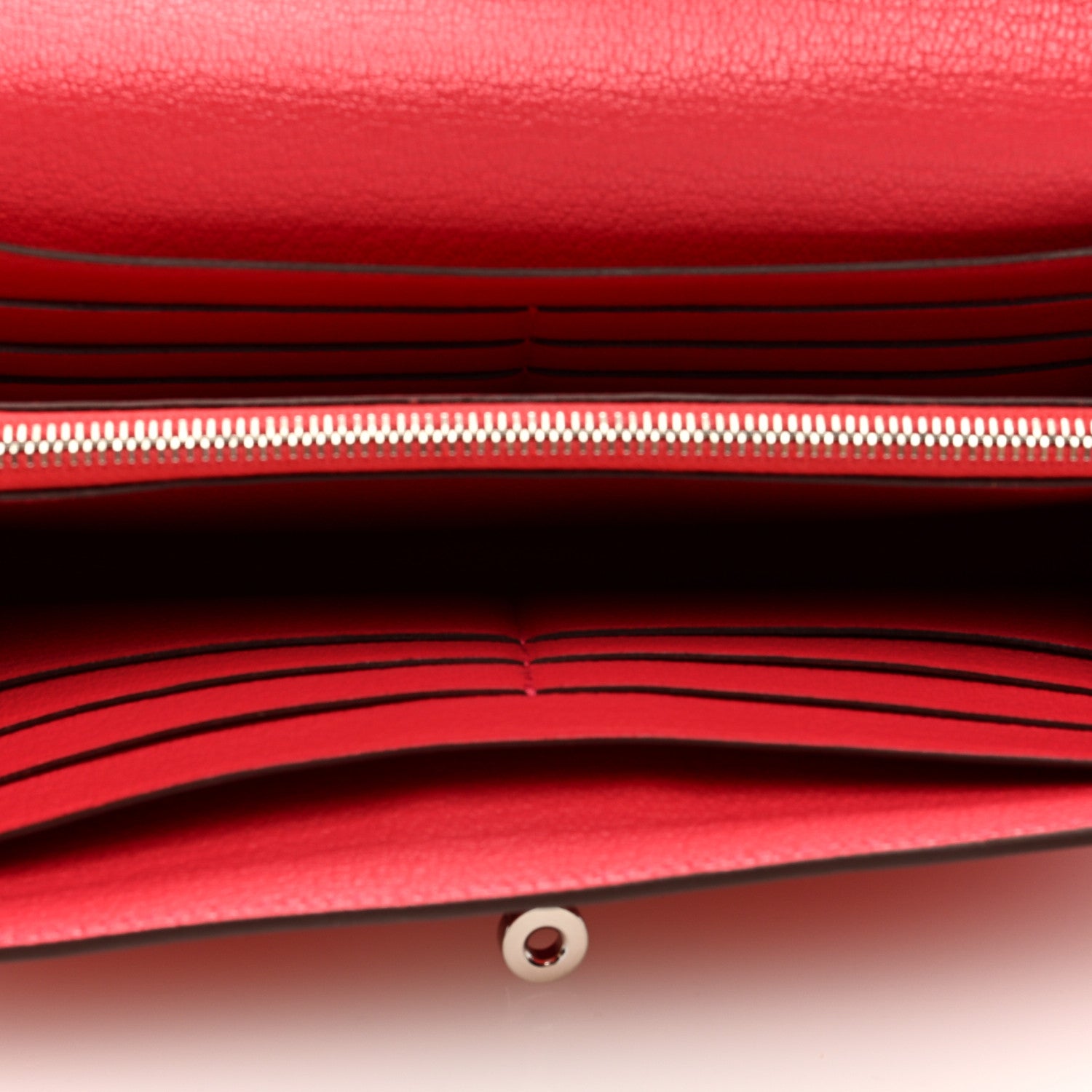Hermes Ostrich Kelly Longue Wallet Rouge Vif 5 of 6