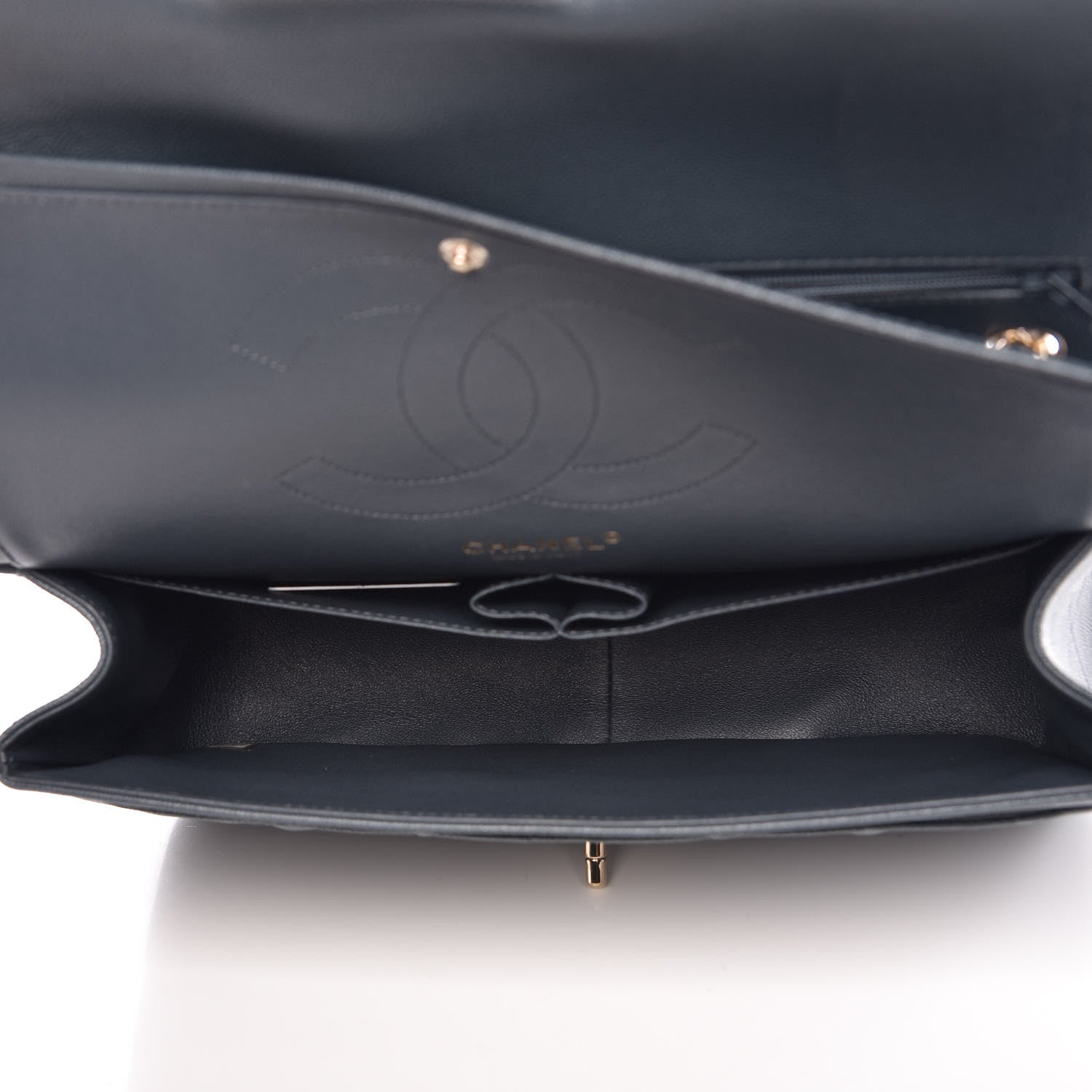 Chanel Caviar Quilted Jumbo Double Flap Dark Grey 5 of 9