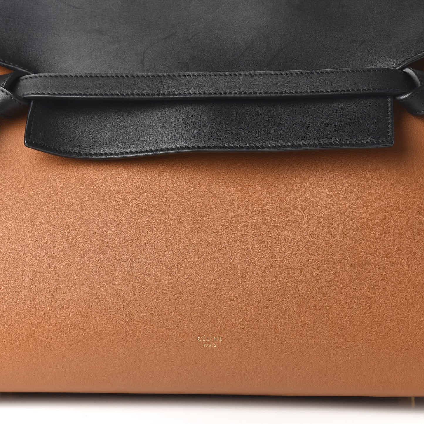 Smooth Calfskin Small Bi-Color Belt Bag Tan