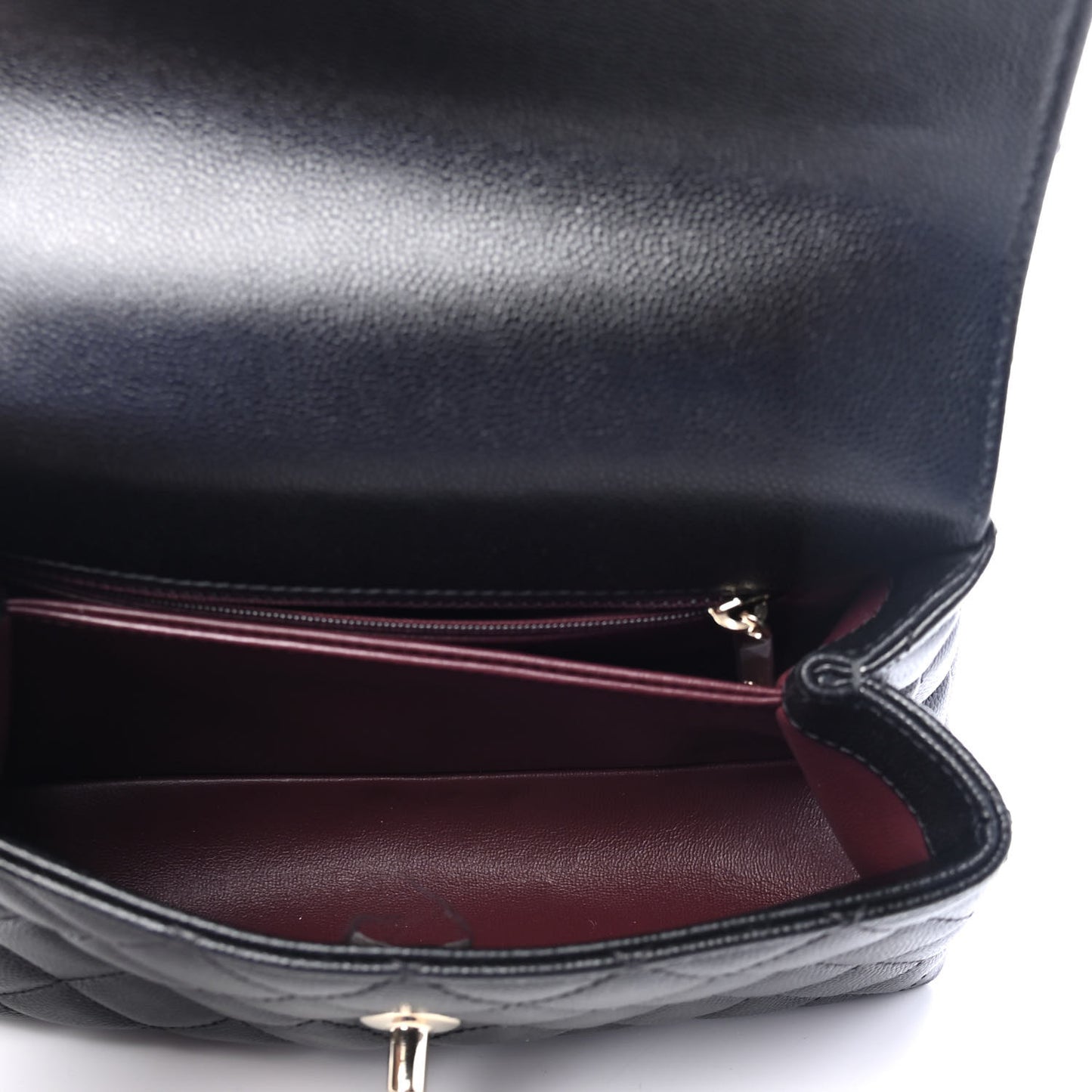 Caviar Quilted Mini Coco Handle Flap Black