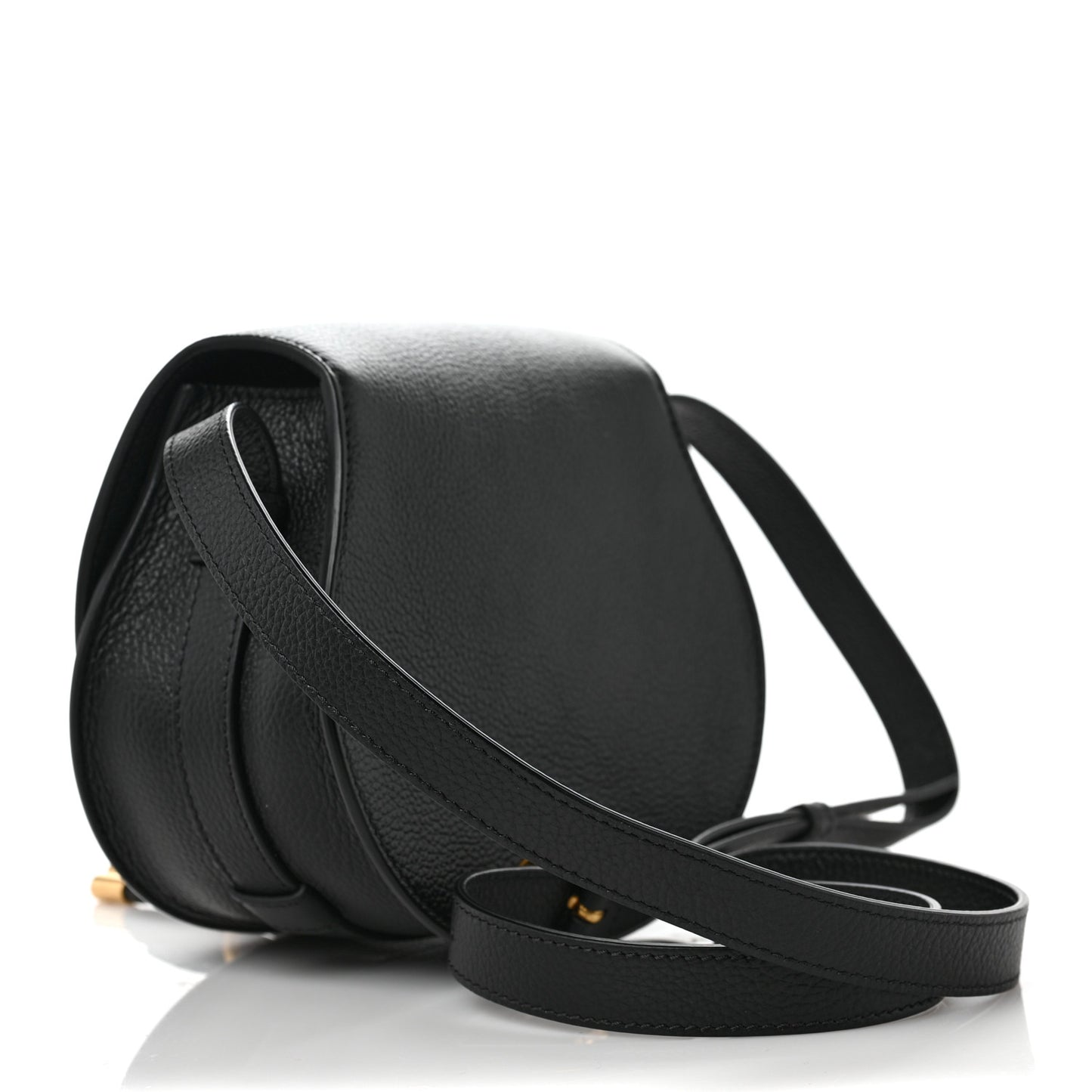 Calfskin Mini Marcie Round Crossbody Bag Black