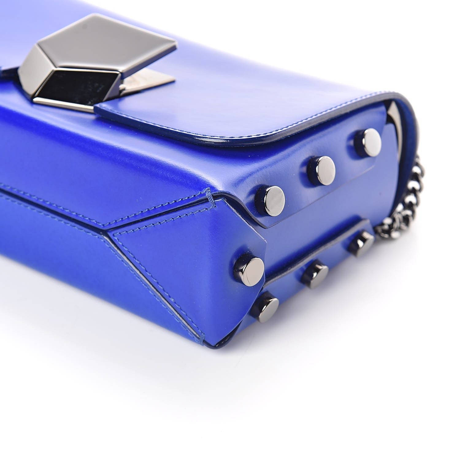 Jimmy Choo Smooth Calfskin Lockett Petite Shoulder Bag Royal Blue 9 of 9