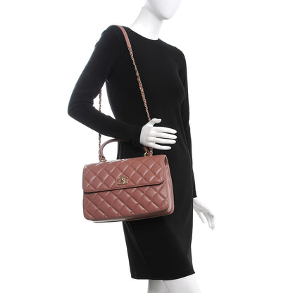 Chanel Lambskin Quilted Medium Trendy CC Flap Dual Handle Bag Pink 2 of 9