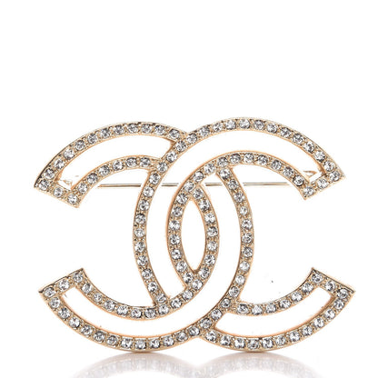 Chanel Crystal CC Brooch Gold 1 of 5
