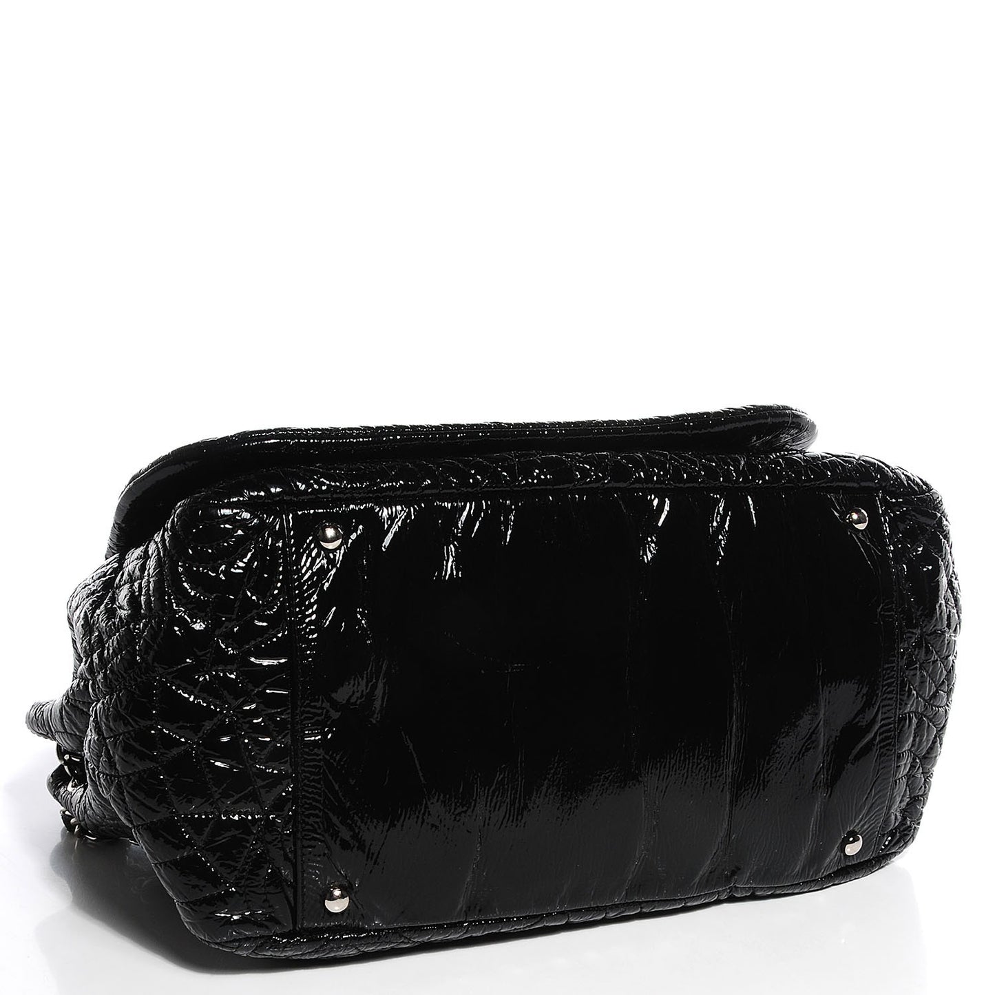 Vinyl Graphic Edge Accordion Flap Bag Black