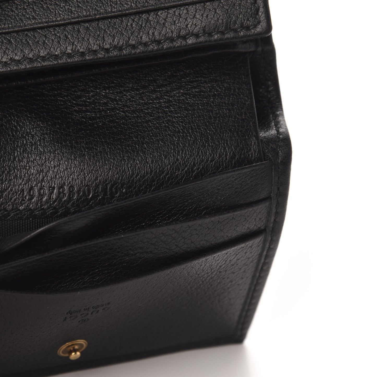 Calfskin Crystal Double G Card Case Black