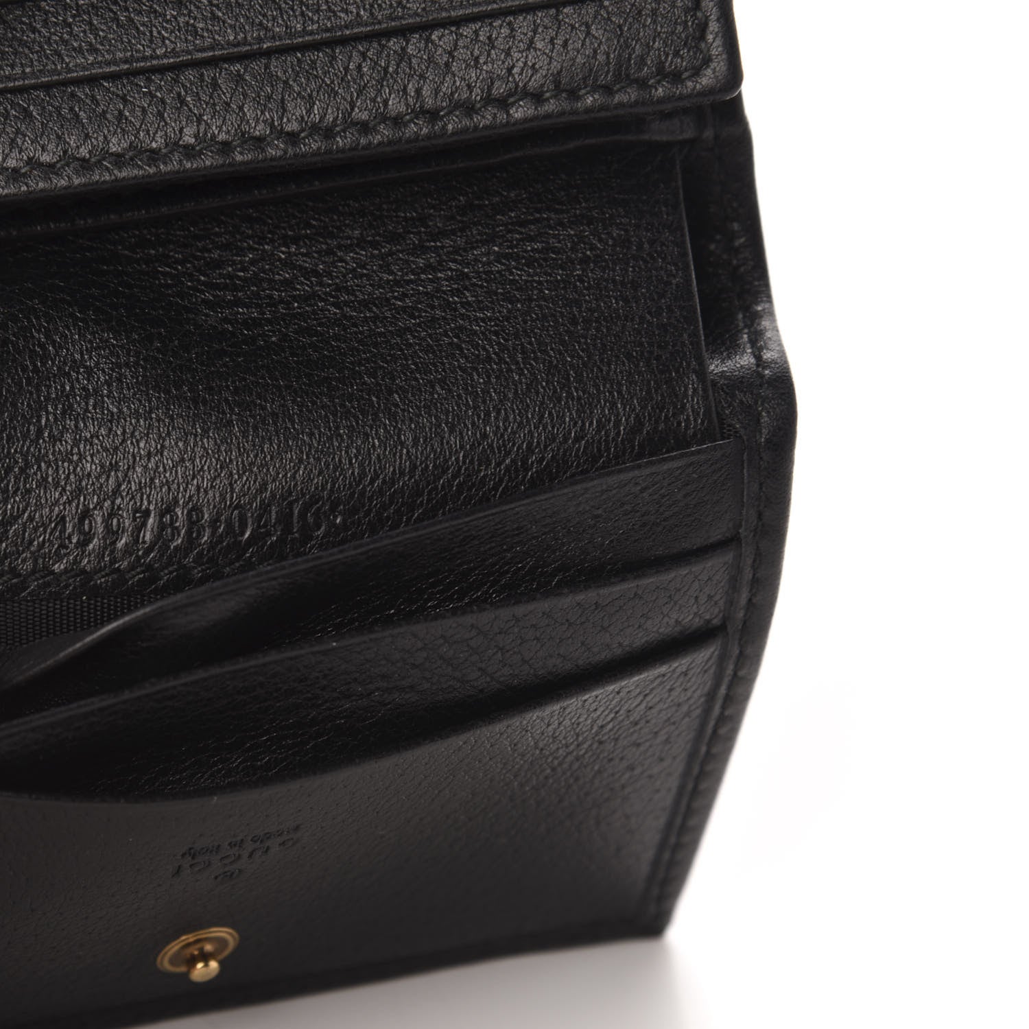 Gucci Calfskin Crystal Double G Card Case Black 7 of 8