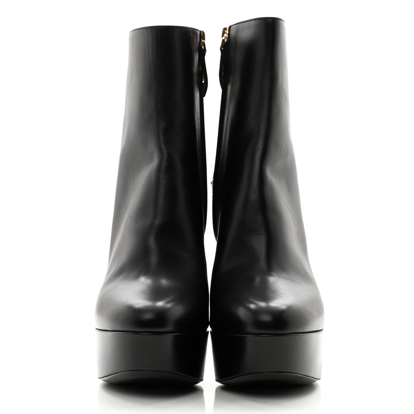 Calfskin Monogram Afterglow Platform Ankle Boots 38 Black