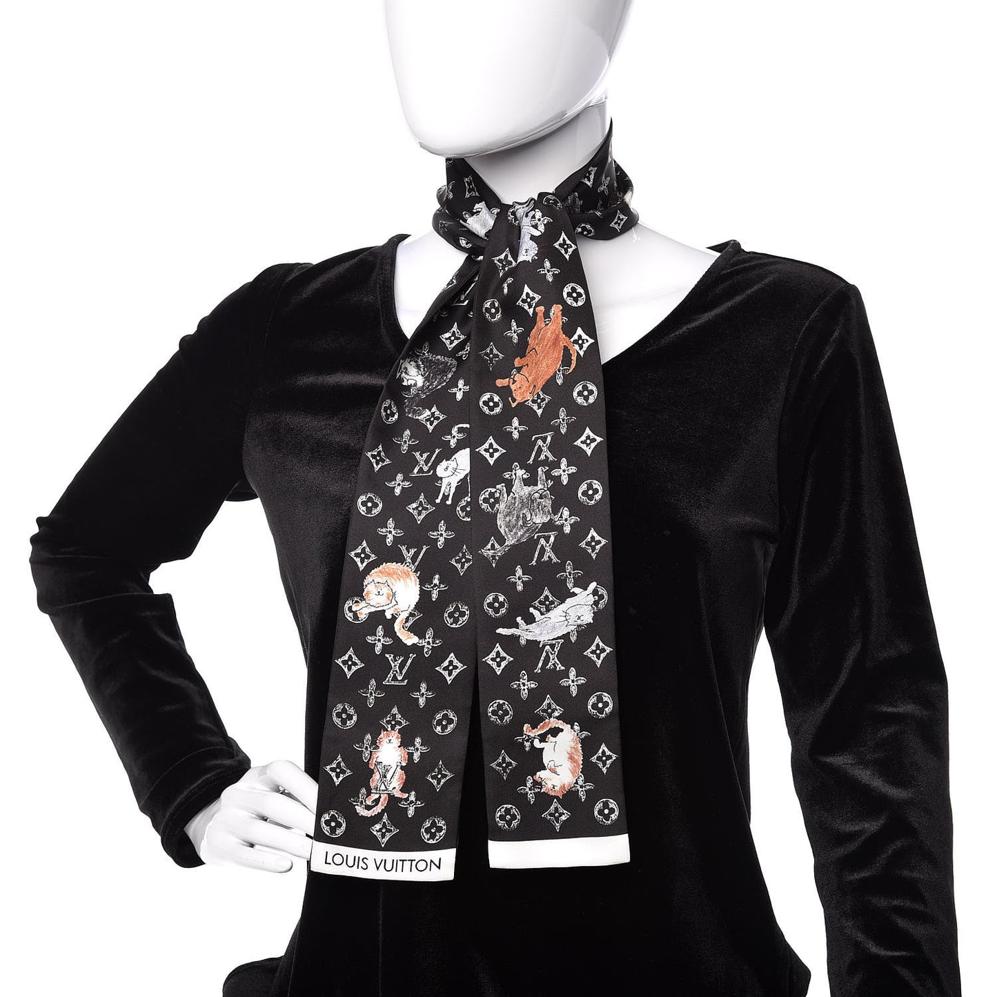 Silk Catogram Classic Bandeau Black