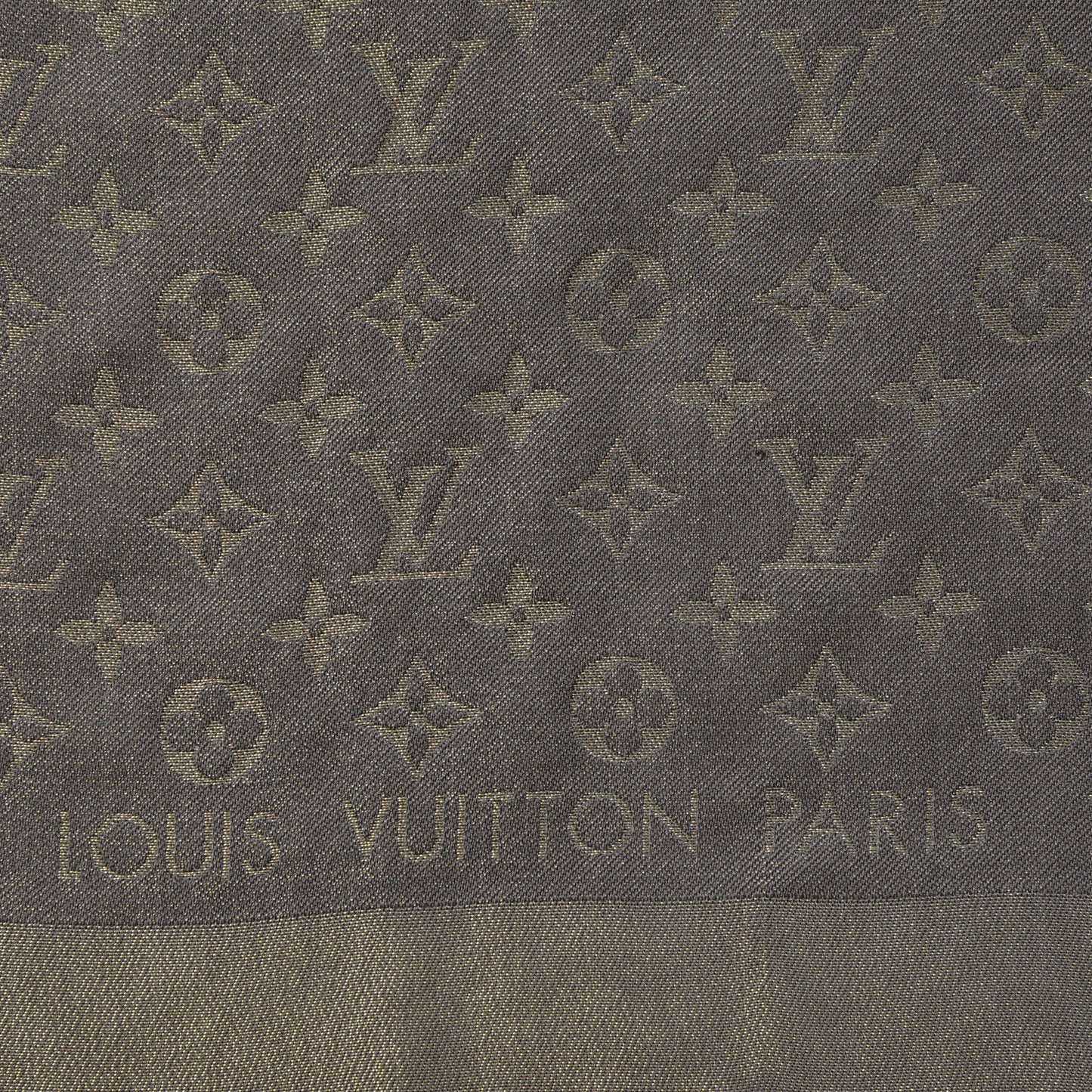 Silk Lurex Wool Monogram Shine Shawl Brown