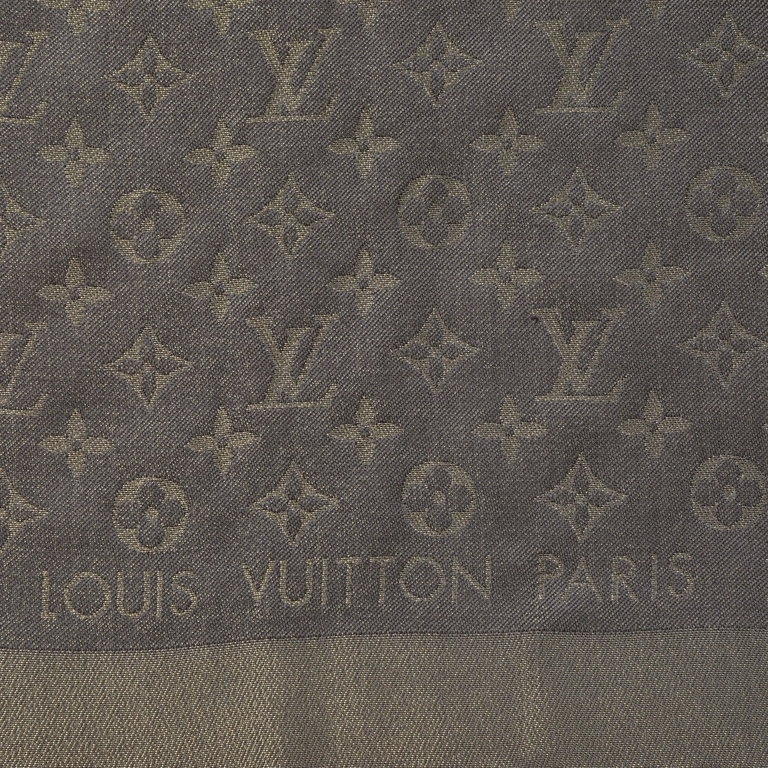 Louis Vuitton Silk Lurex Wool Monogram Shine Shawl Brown 4 of 5