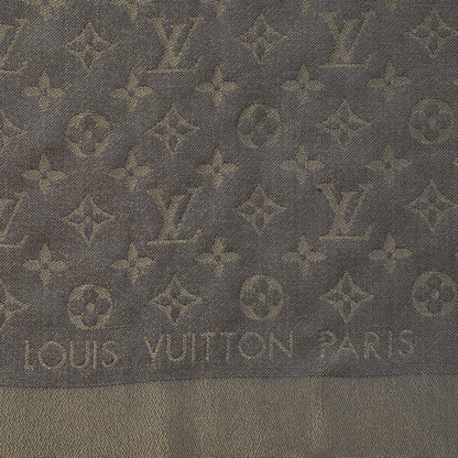 Louis Vuitton Silk Lurex Wool Monogram Shine Shawl Brown 4 of 5