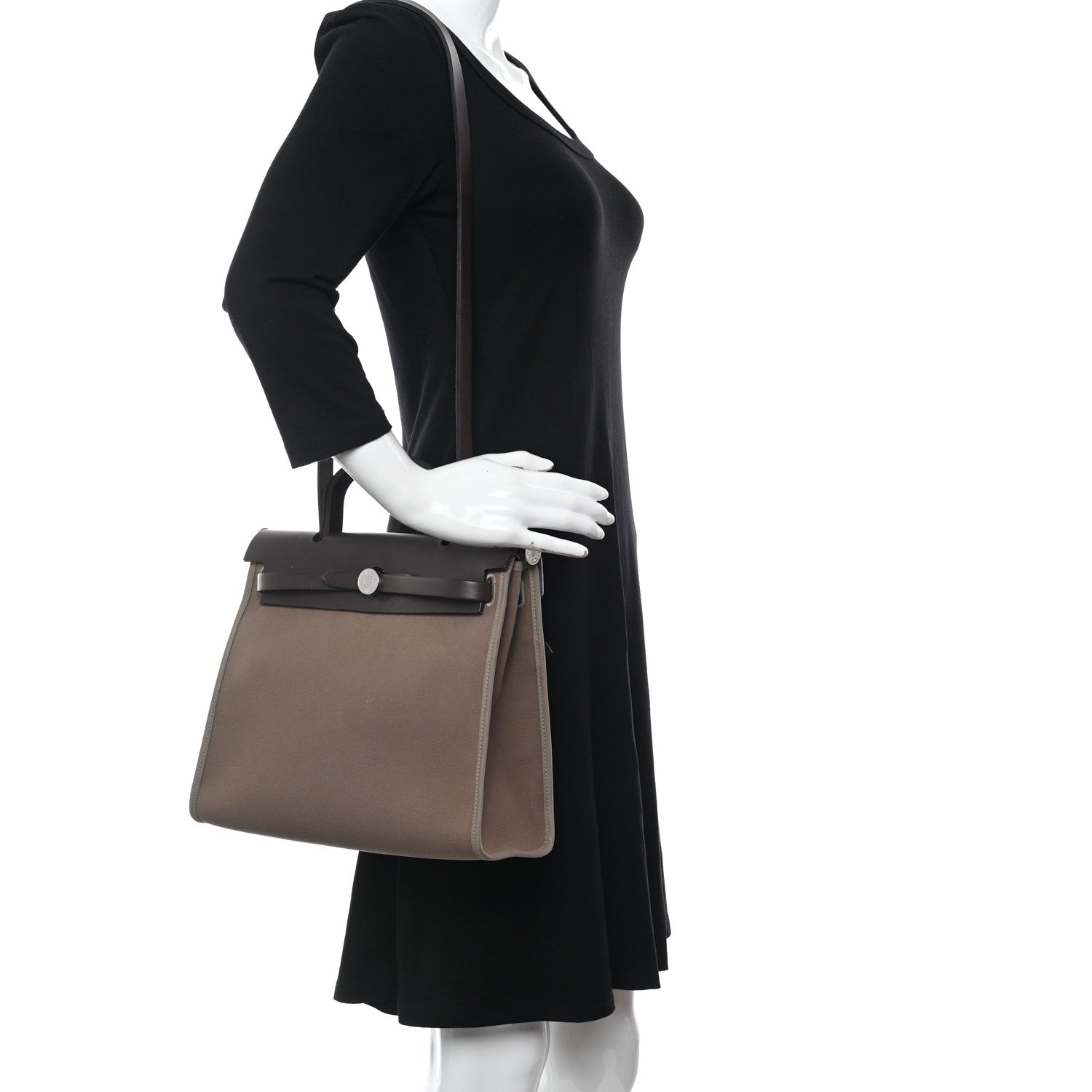 Hermes Vache Hunter Toile Herbag Zip 31 PM Etoupe Ebene 2 of 12