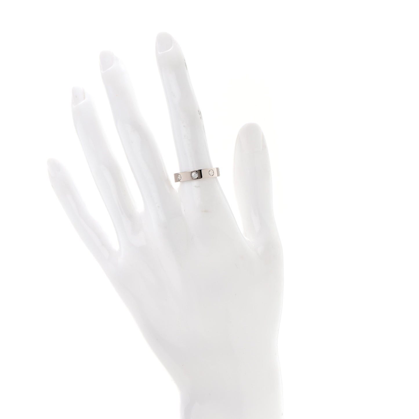 18K White Gold Diamond 4mm LOVE Wedding Band Ring 54 6.75