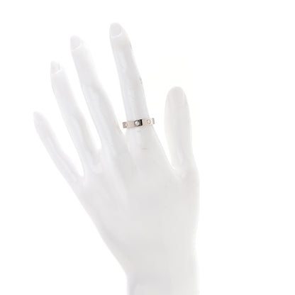 Cartier 18K White Gold Diamond 4mm LOVE Wedding Band Ring 54 6.75 2 of 5
