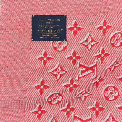 Louis Vuitton Silk Wool Monogram Umbra Shawl Rouge 3 of 3