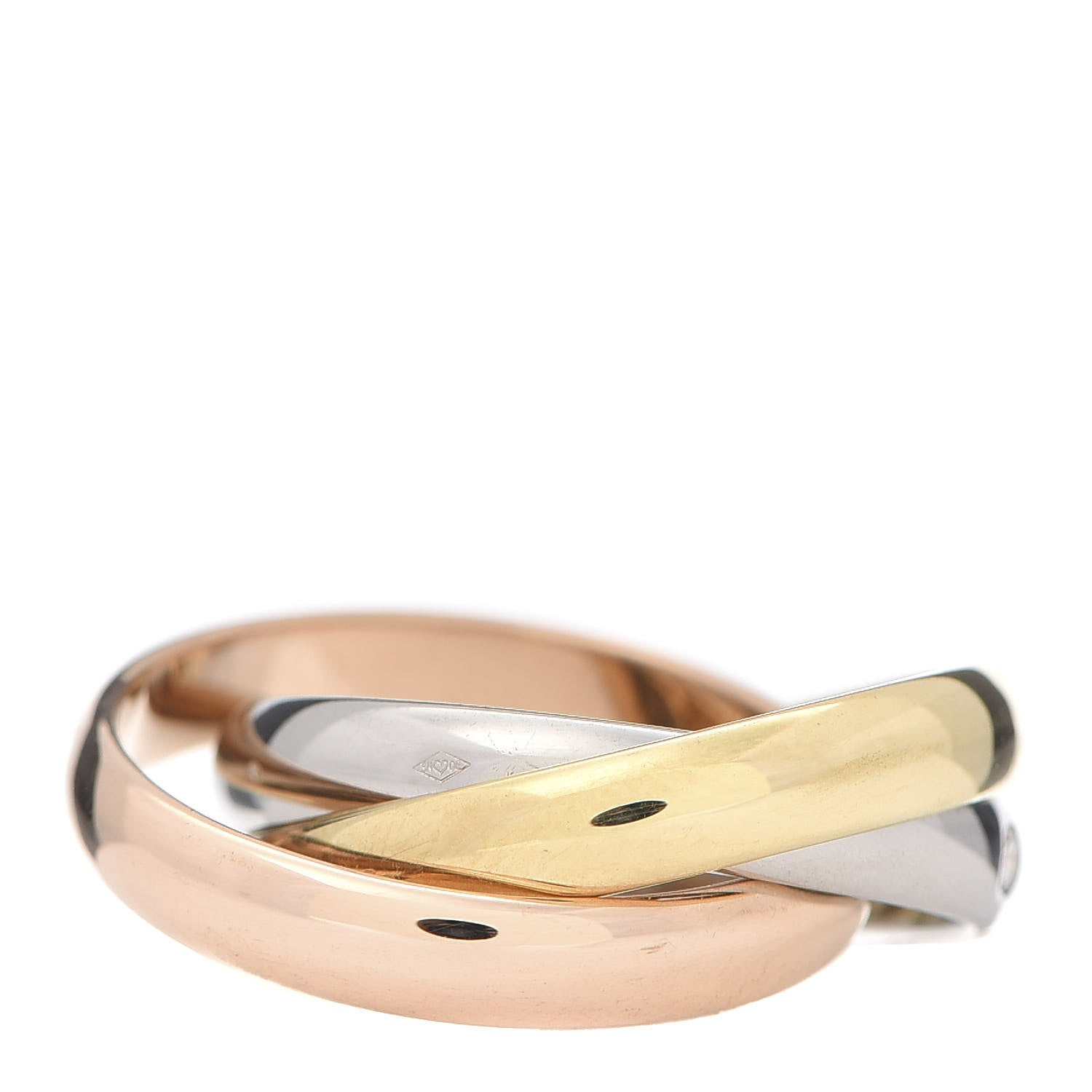 Cartier 18K Pink Yellow White Gold Diamond Classic Les Must De Trinity Ring 49 4.75 3 of 5