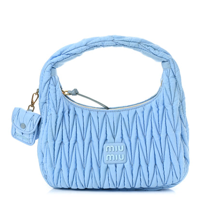 Miu Miu Tessuto Nylon Matelasse Wander Hobo Astrale 1 of 9