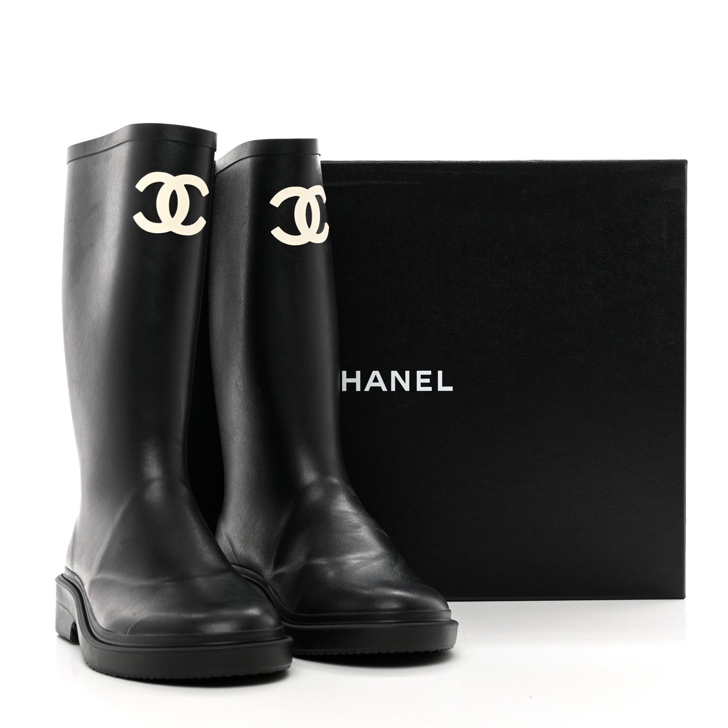 Chanel Caoutchouk CC High Boots 37 Black 8 of 8