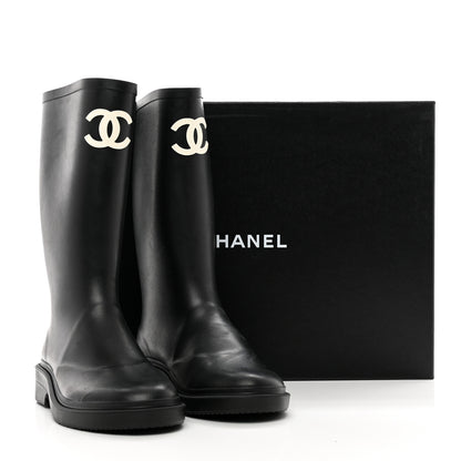 Chanel Caoutchouk CC High Boots 37 Black 8 of 8