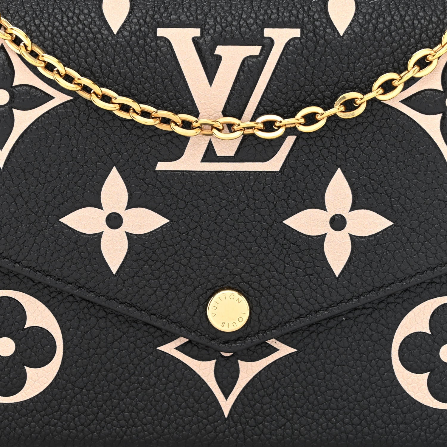 Louis Vuitton Empreinte Monogram Giant Felicie Pochette Black Beige 7 of 10