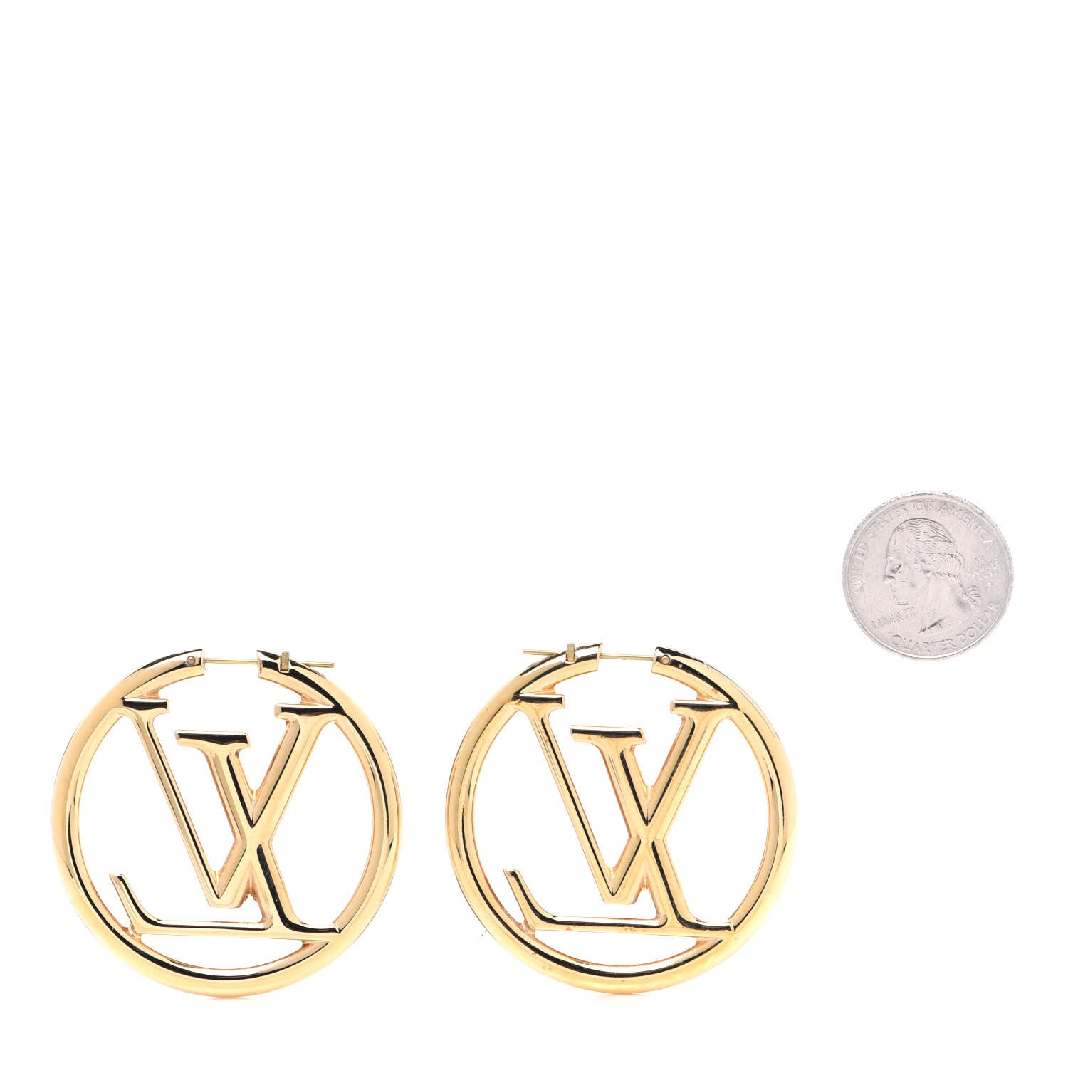 Louis Vuitton Metal Louise Hoop Earrings Gold 2 of 11
