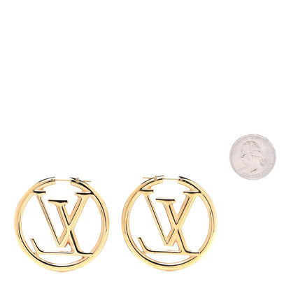 Louis Vuitton Metal Louise Hoop Earrings Gold 2 of 11