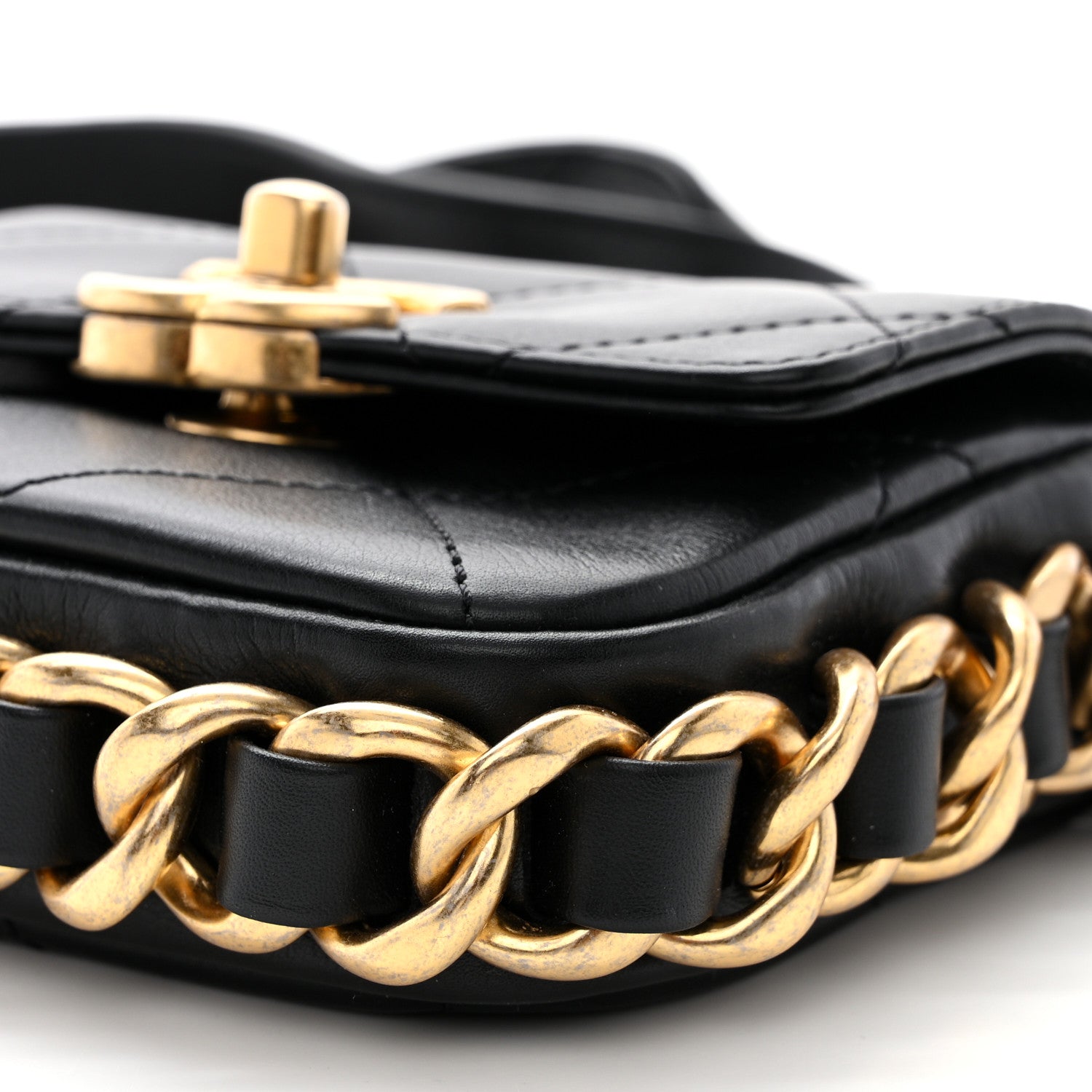 Chanel Calfskin Quilted Mini Framing Chain Bag Black 10 of 10