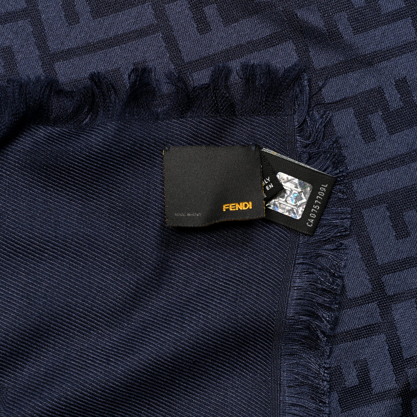 Silk Wool FF Shawl Blue