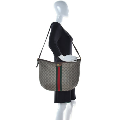 Gucci GG Supreme Monogram Web Small Ophidia Half Moon Hobo Brown 2 of 9