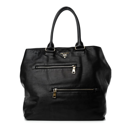 Prada Soft Calf Tote Black 1 of 9