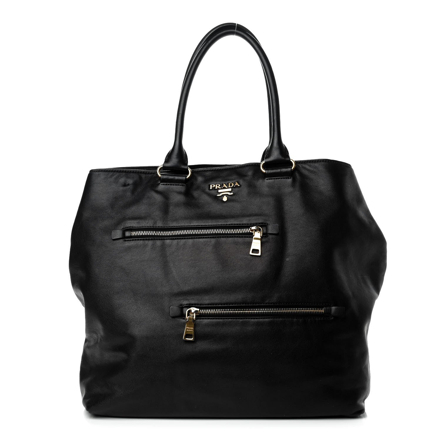 Prada Soft Calf Tote Black 1 of 9