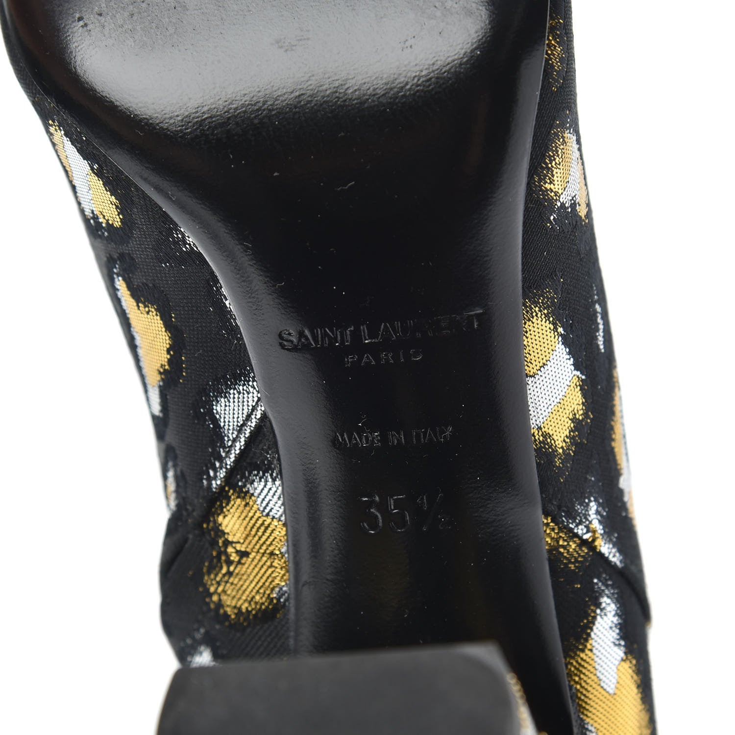 Saint Laurent Jacquard Leopard Loulou Ankle Boots 35.5 Oro 6 of 8