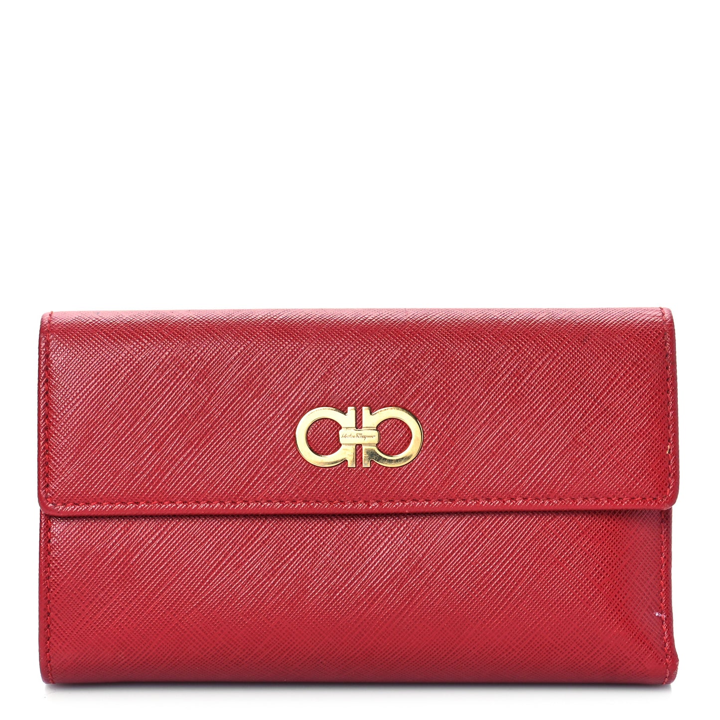 Grained Calfskin Wallet Red