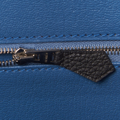 Hermes Togo Verso Birkin 35 Black Bleu Agate 17 of 31
