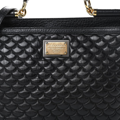 Dolce & Gabbana Calfskin Quilted Extra Large Miss Sicily Satchel Black 8 of 13