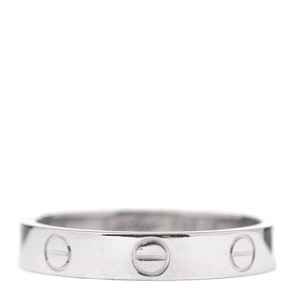 Cartier 18K White Gold 3.5mm LOVE Wedding Band Ring 55 7.25 3 of 4