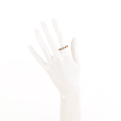 David Yurman Sterling Silver 18K Gold Prasiolite Citrine Smoky Quartz Eternity Ring 53 6.5 2 of 5