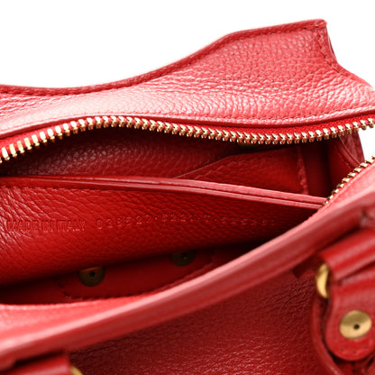 Balenciaga Grained Calfskin Neo Classic Gold Hardware Nano City Crossbody Medium Red 7 of 10