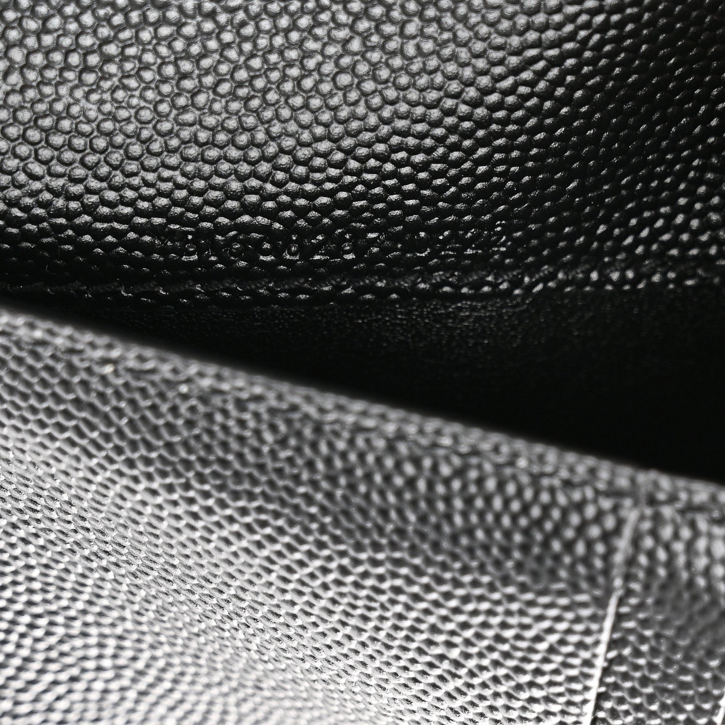 Grain De Poudre Matelasse Chevron Monogram Zipped Two-Part Wallet Black