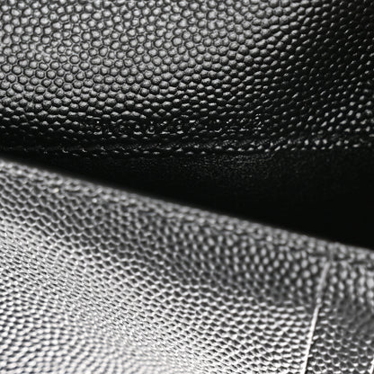 Saint Laurent Grain De Poudre Matelasse Chevron Monogram Zipped Two-Part Wallet Black 7 of 8