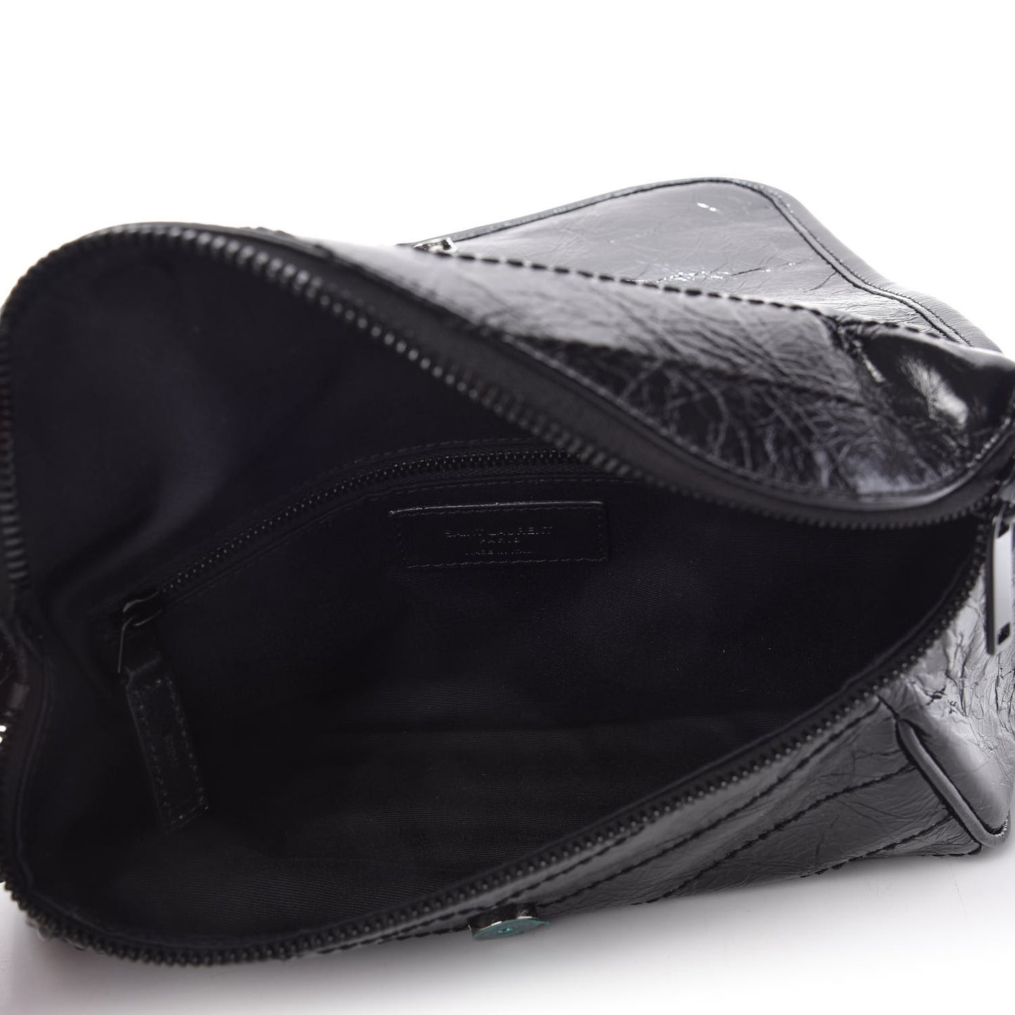 Crinkled Calfskin Matelasse Monogram Niki Body Bag Black