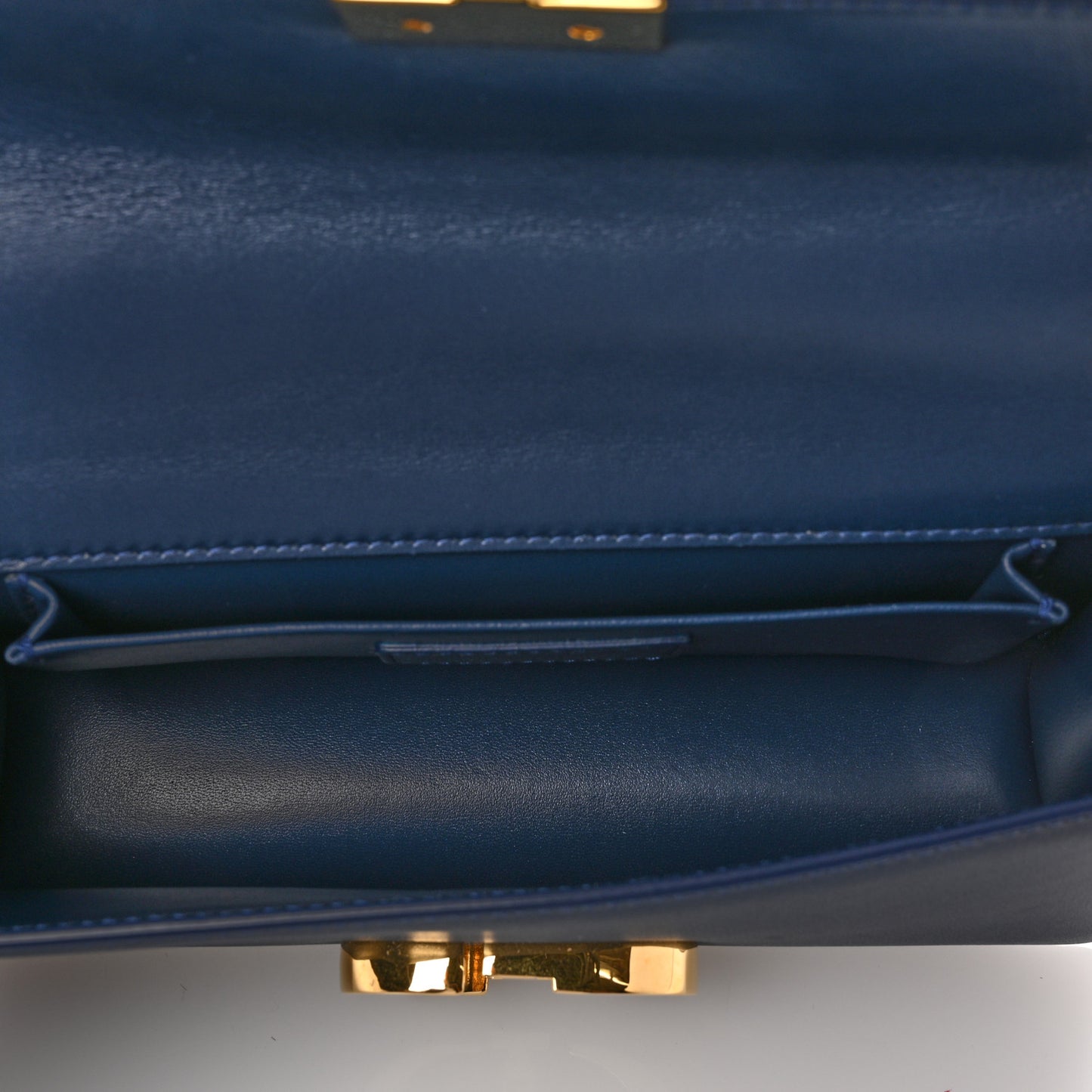 Calfskin 30 Montaigne East West Chain Flap Bag Blue