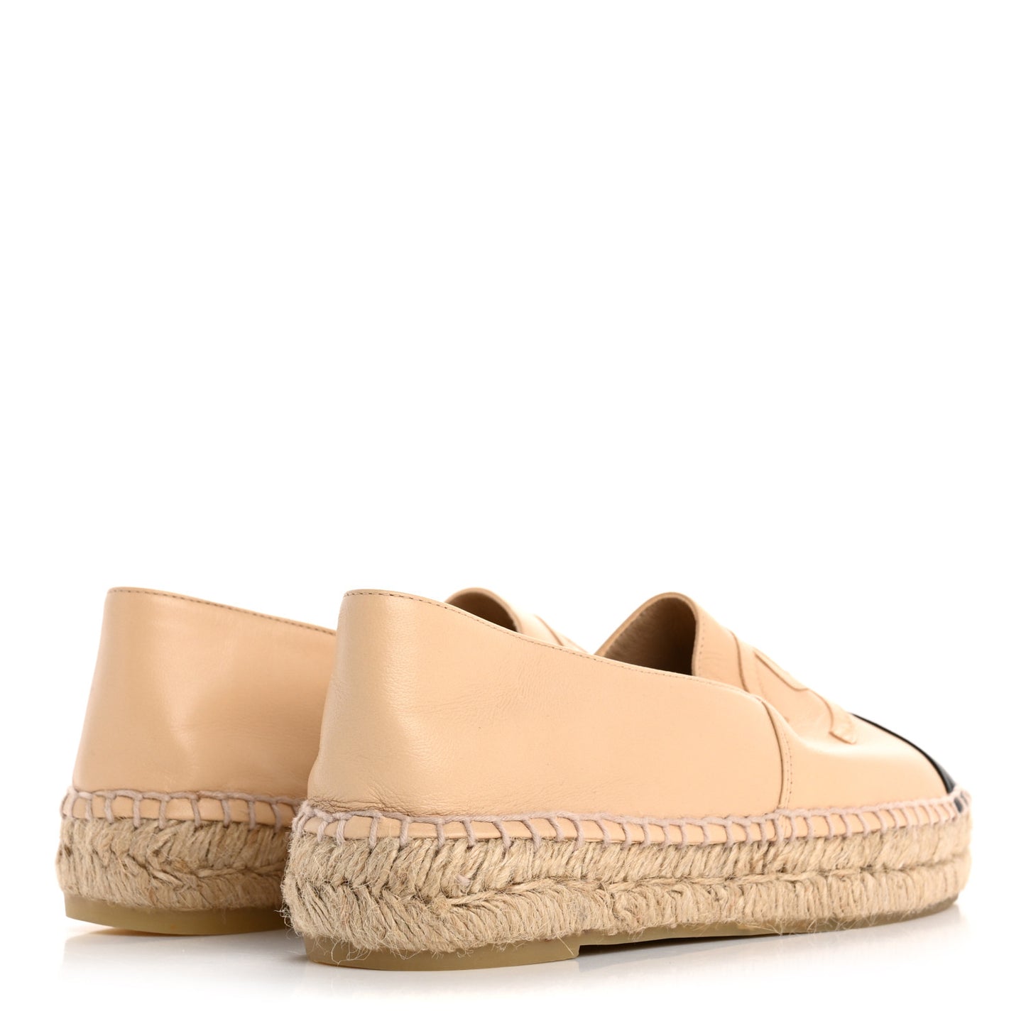 Lambskin CC Espadrilles 37 Beige Black